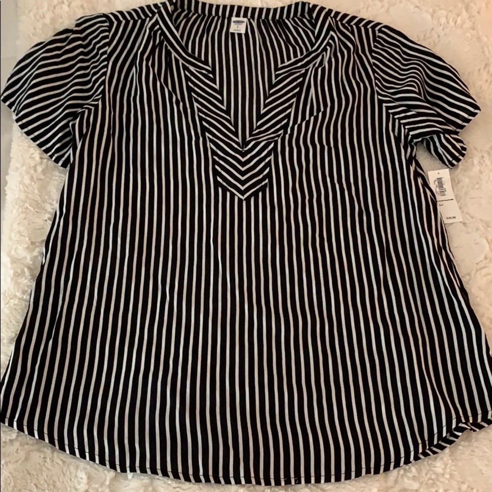 NWT black and white strip shirt